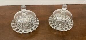Mikasa crystal jam and marmalade covered jars-2